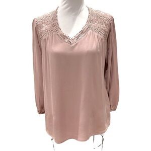 NWT Stitch Fix John Paul Richard Embroidered Mesh Swing Top SZ S
